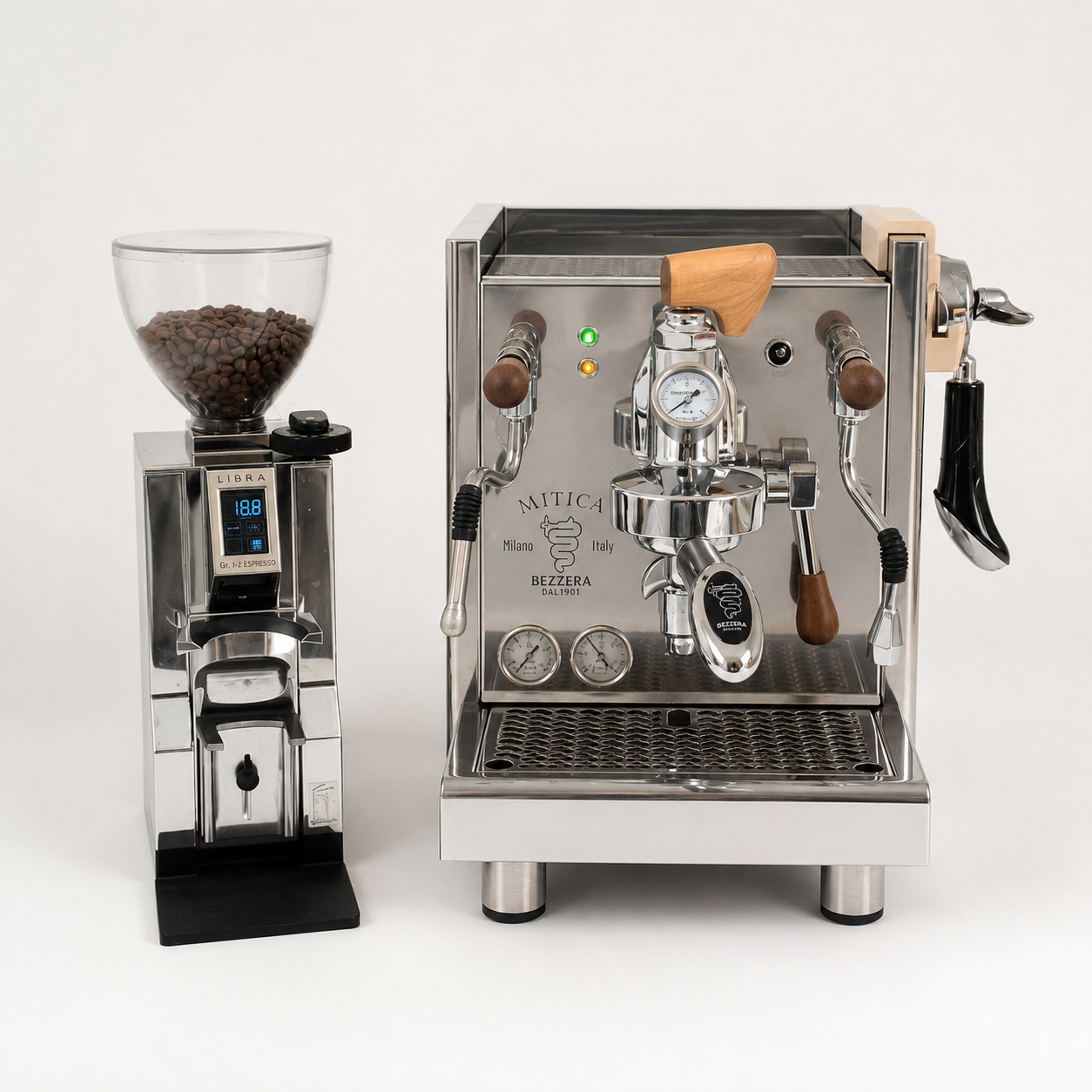 Espresso machine and grinder