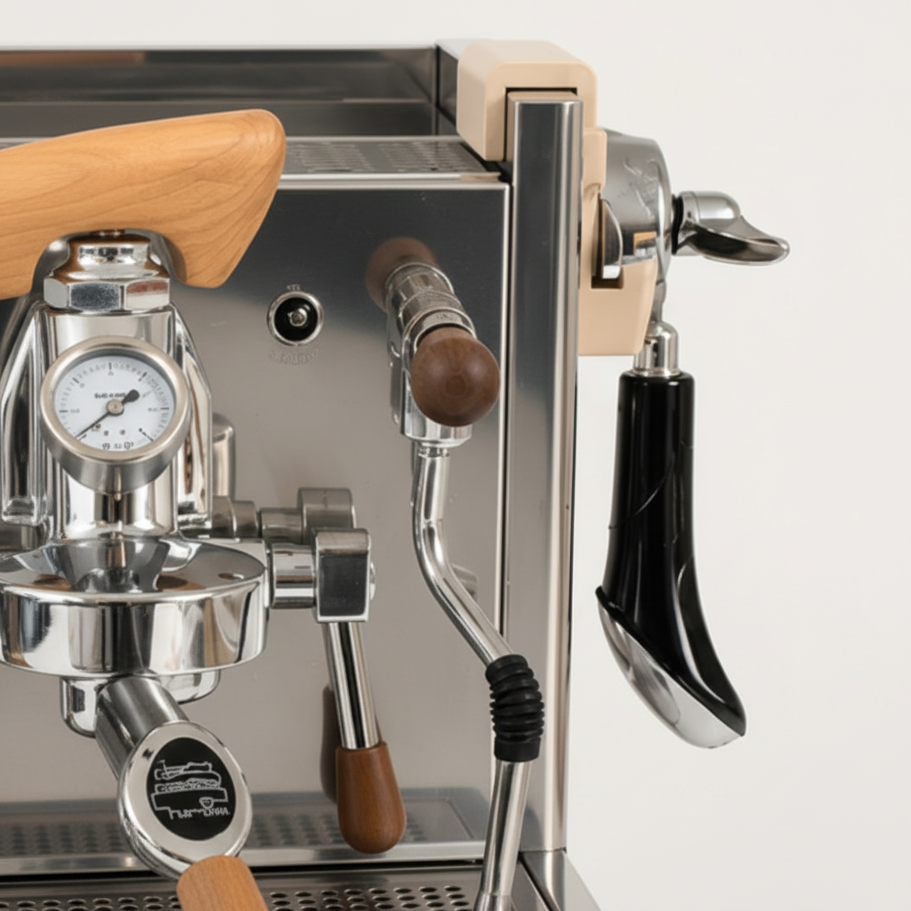 Portafilter mounted on machine